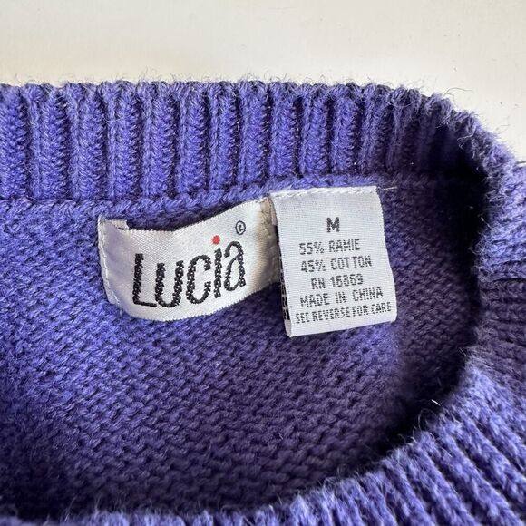 Vintage Lucia Cardigan Sweater Textured Knit Paisley Cottagecore Gran Womens M - Picture 6 of 11